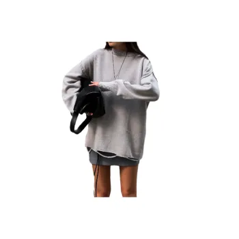 Casual Long Sleeve Wool Like Fabric Sweater Women