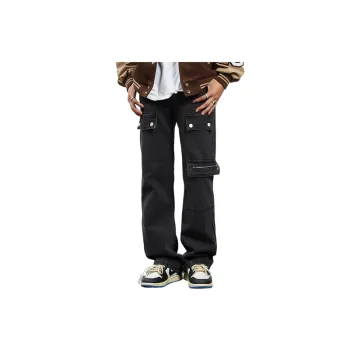 Trendy Retro Washed Denim Trousers