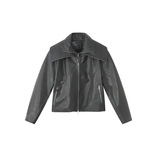 Street Style Niche Fake Two piece Design Leather Jacket