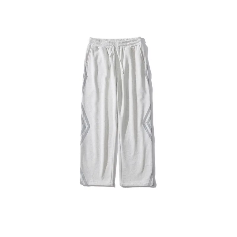 Side Stripe Zipper Straight Loose Pants-2