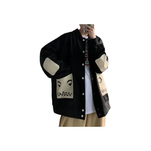 Large Size Loose Jacket with Contrast Colors