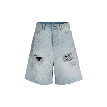 Retro Ripped Denim Shorts