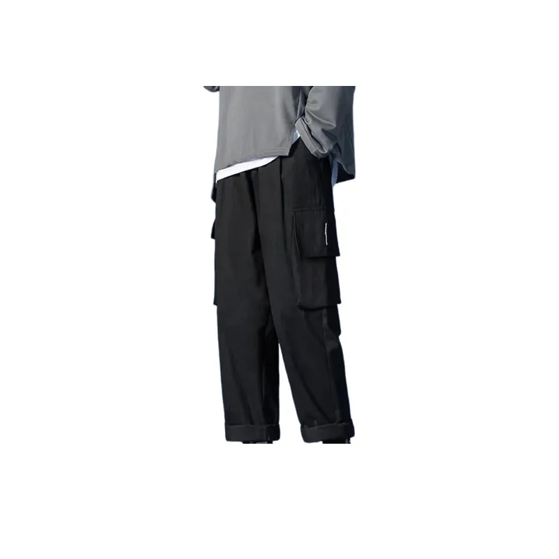 New Style Workwear Loose Straight Sports Cropped Pants-0