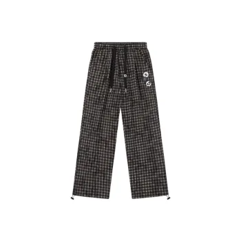 Retro Plaid Loose Drape Wide Leg Casual Pants
