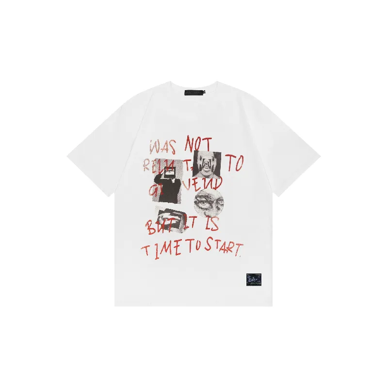 Retro Letter 100% Cotton T Shirt-4