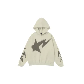 Retro Crack Printing Design Light Fleece Cotton Hoodie