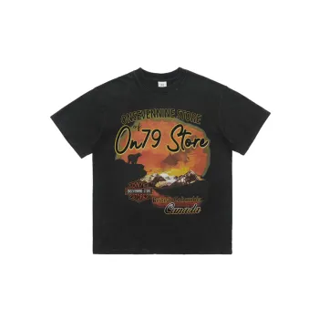 Retro Direct Spray Printing Loosen T Shirt