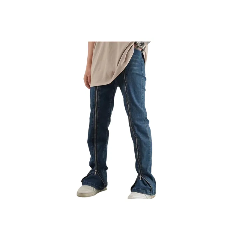 Retro Flared Zipper Hip Hop Pants-1