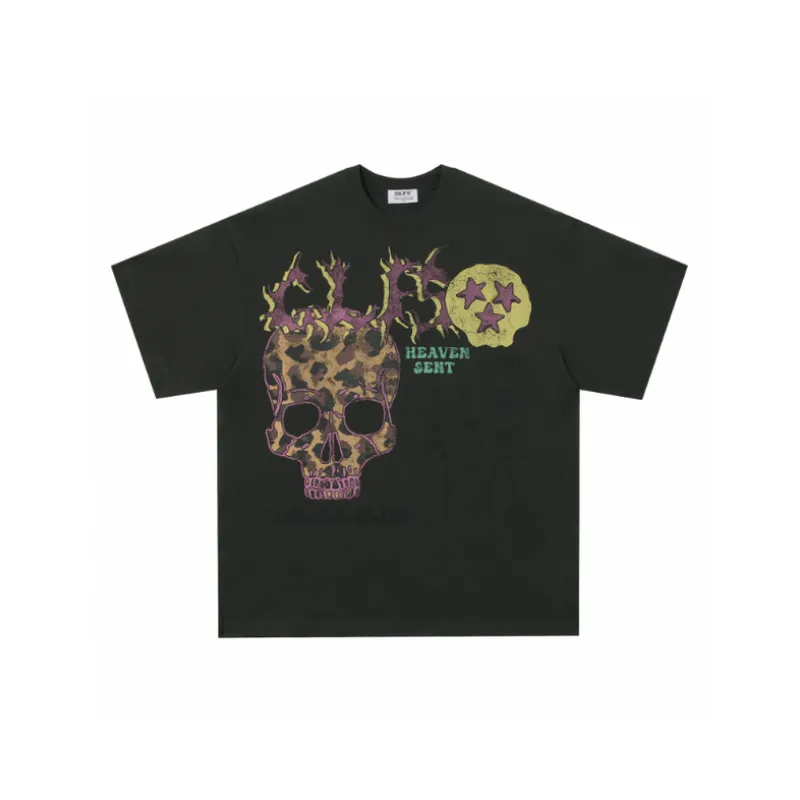 Retro Loose Skull Short Sleeved T Shirt-4