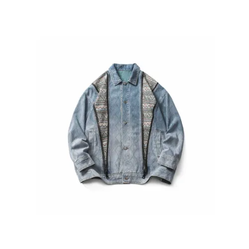 New Style Retro Washed Old Trendy Brand Ethnic Style Loose Spring Denim Jacket