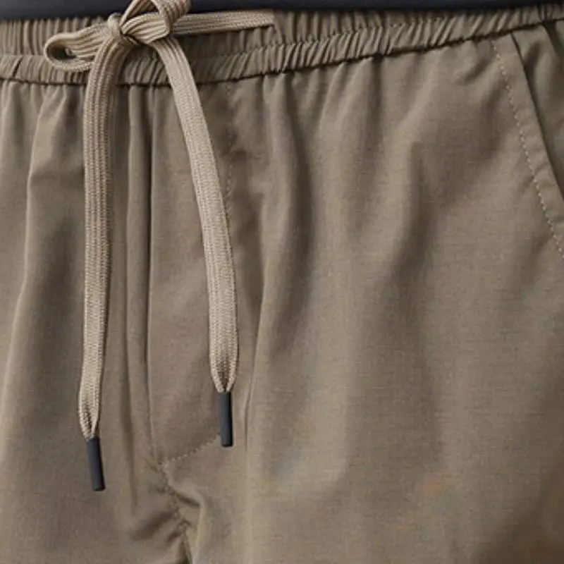 Loose Simple Polyester Cargo Shorts-3