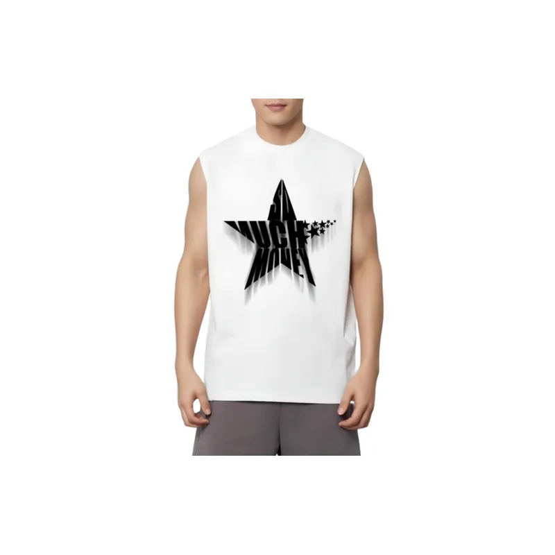 Star Letter Printed Sleeveless Vest-5