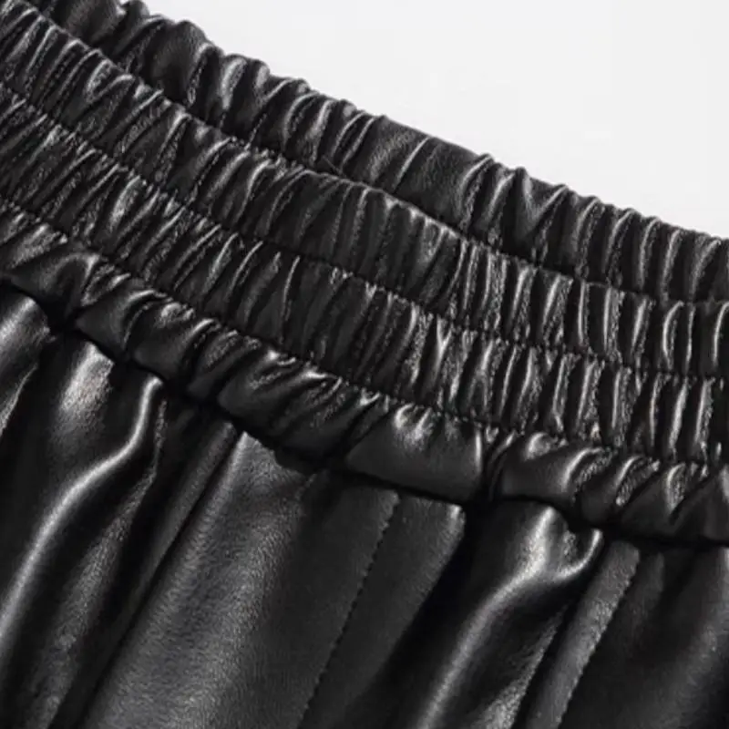 Street Retro PU Leather Pants-2