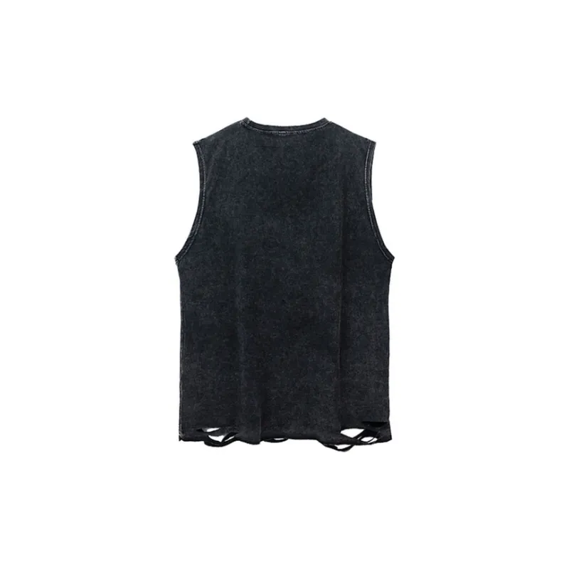 Retro Washed Sleeveless Vest-1