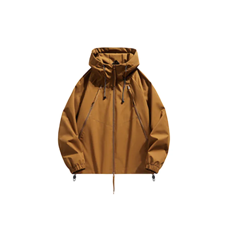 Retro Simple Loose Blended Synthetic Fabrics Jacket-5