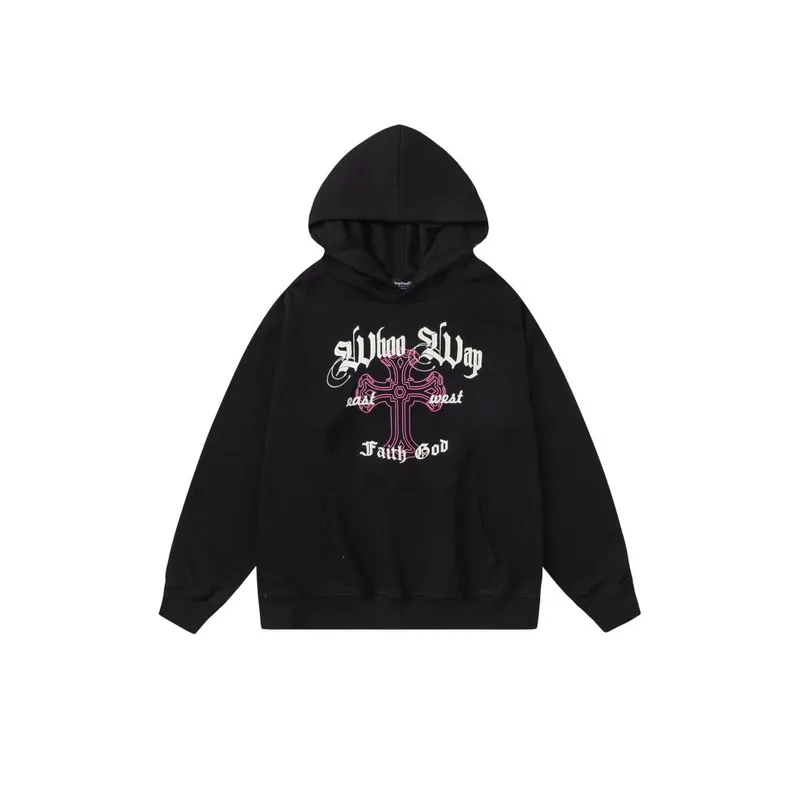 Back Letter Printed Heavy Hooded Sweater-2