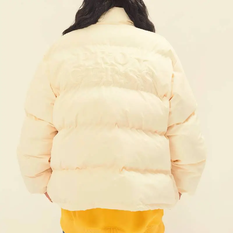 Plain Loose Blended Synthetic Fabrics Quilted Jacket-10