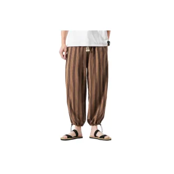 Striped Loose Cotton Casual Pants