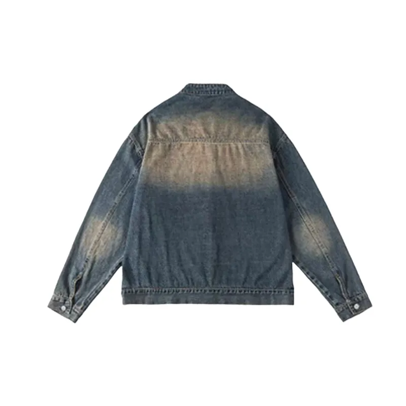 Retro Distress Denim Jacket-1