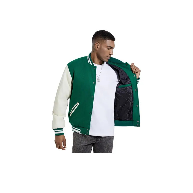 Slim Thin Cotton Wool Color Blocked Jacket-11