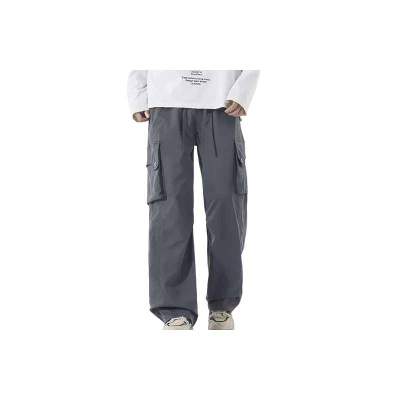 Retro Fashion Blended Synthetic Fabrics Cargo Pants-2