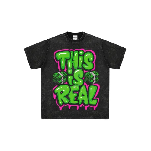 Graffiti Letter Printing Pure Cotton Short sleeved T shirt