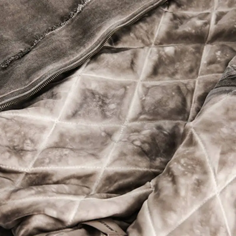 Retro Plain Cotton Quilted Jacket-5