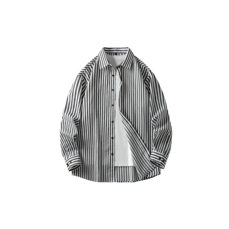 Casual Striped Corduroy Shirt-4