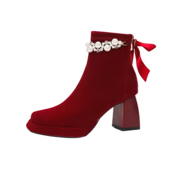 Pearls Fashionable Ankle Boots