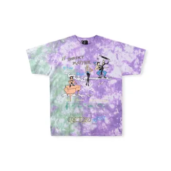 Tie Dye Cartoon Character Print Crewneck Short Sleeve T Shirt