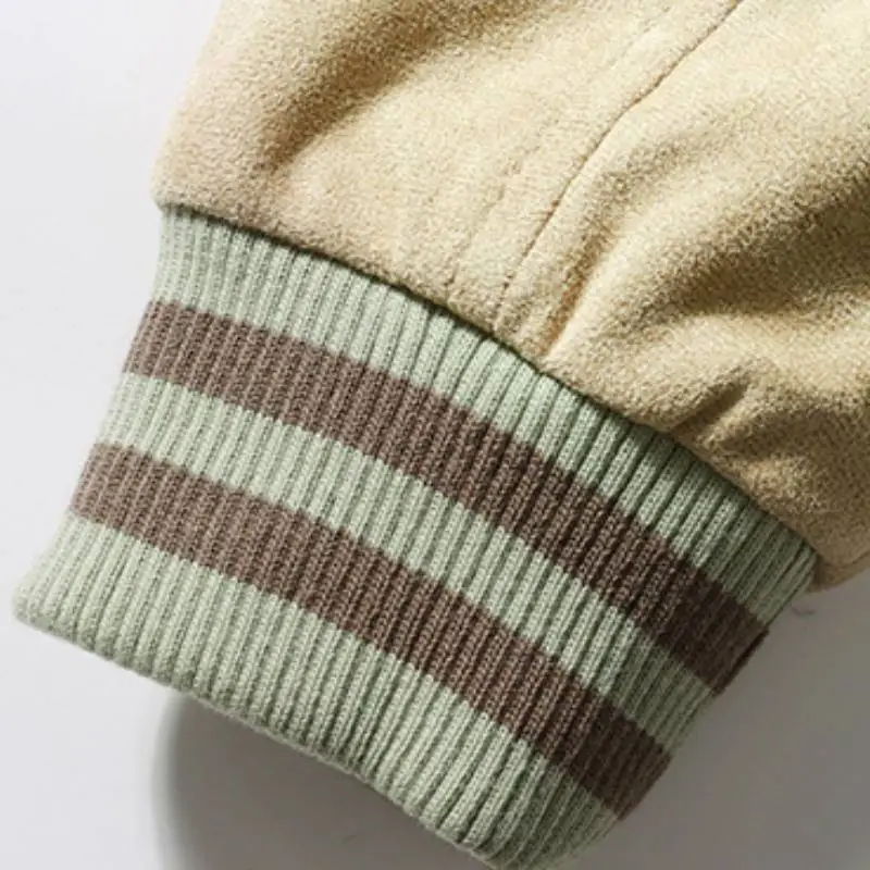 Retro Casual Corduroy Baseball Jersey-3