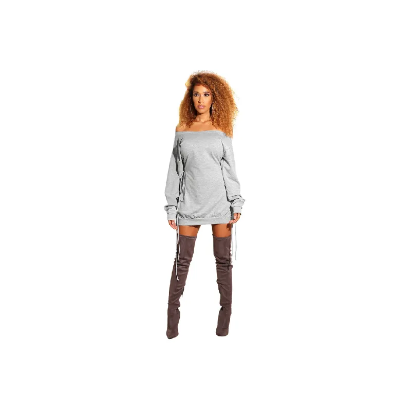 Sexy Plain Polyester Dress Women-8
