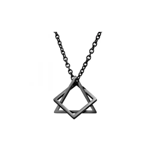 Hiphop Triangle Square Combination Titanium Steel Necklace