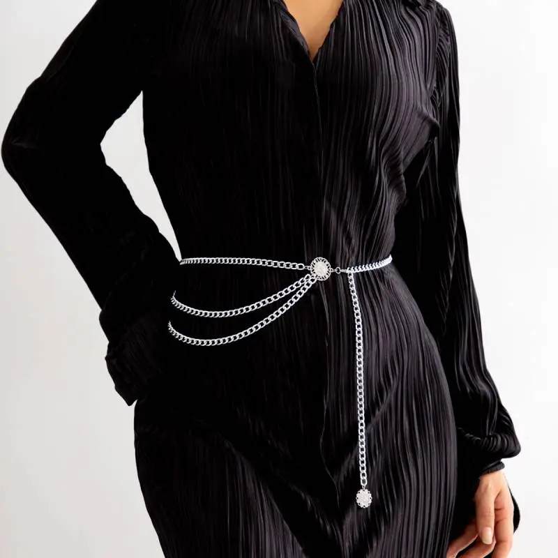 Retro Plain Waist Chain Women-2