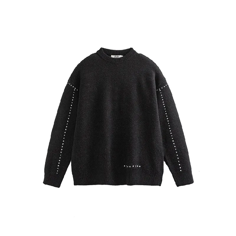 Loose Breathable Acrylic Fibres Sweater-0