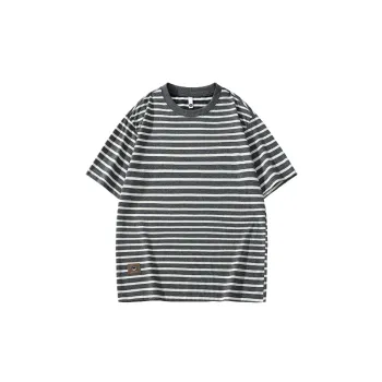Striped Loose Cotton T Shirt Unisex
