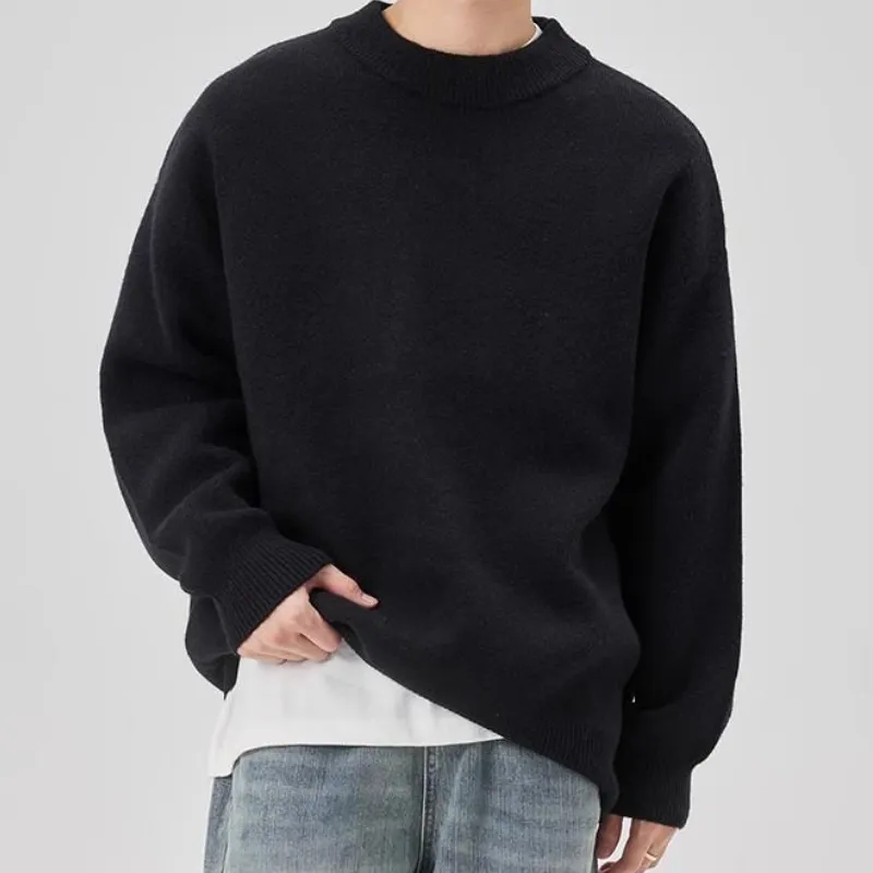 Fashionable Plain Polyester Sweater-2