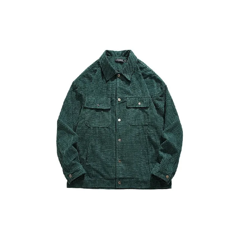 Retro Plain Corduroy Jacket-4