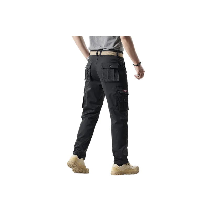 Casual Washed Blended Synthetic Fabrics Cargo Pants Unisex-11
