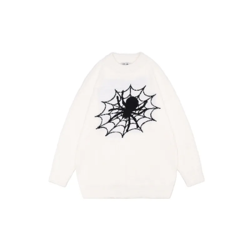 Ins Style Niche Creative Spider Jacquard Knitted Sweater