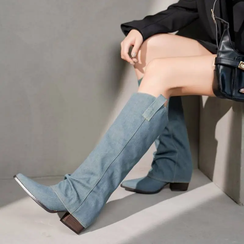 Retro Casual Knee High Boots-7