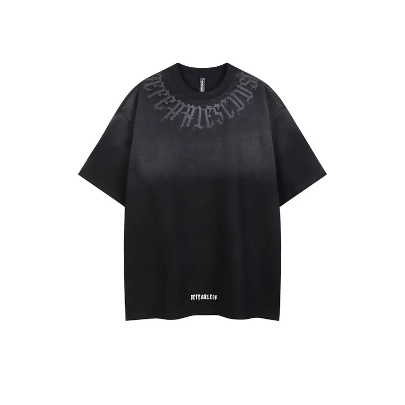 Letter Print Washed Old Oversized T shirt