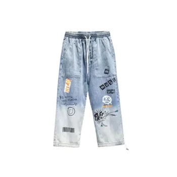 Trendy Brand Loose Cartoon Graffiti Pants Ins Drawstring Pants