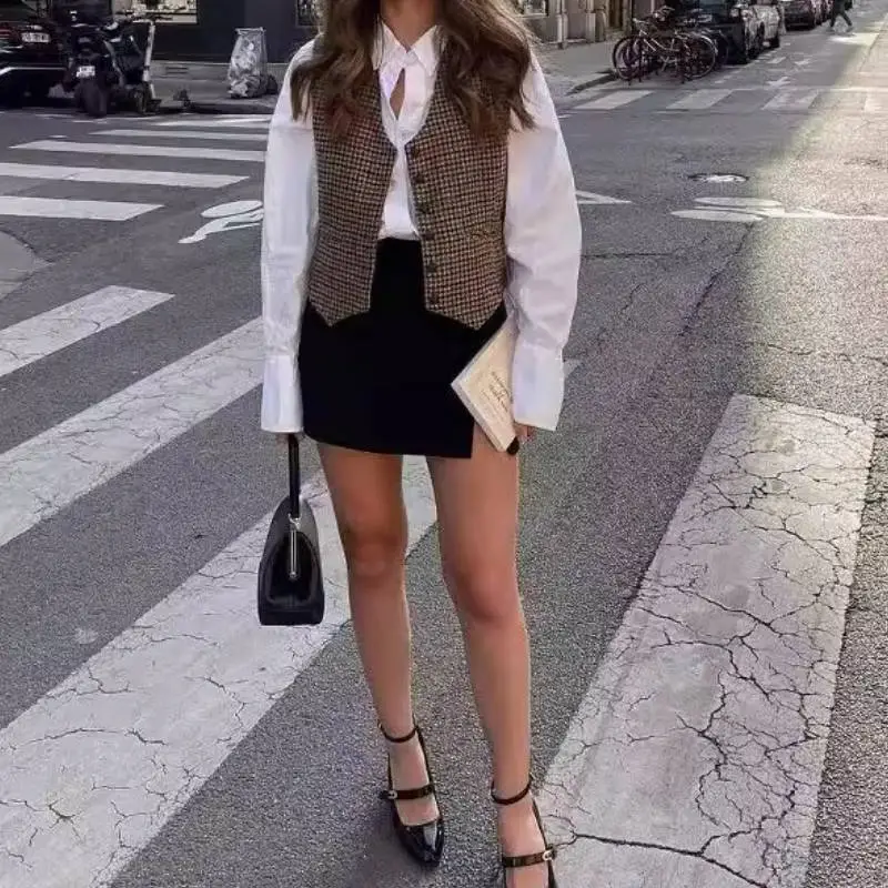 Retro Simple Vest Women-2