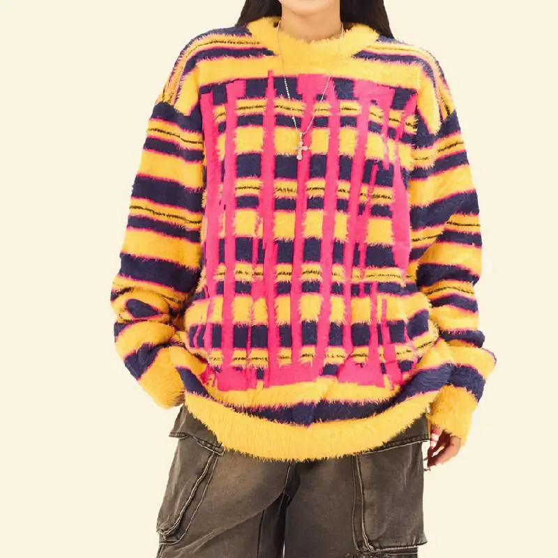 Loose Retro Cotton Blended Fabric Sweater-6