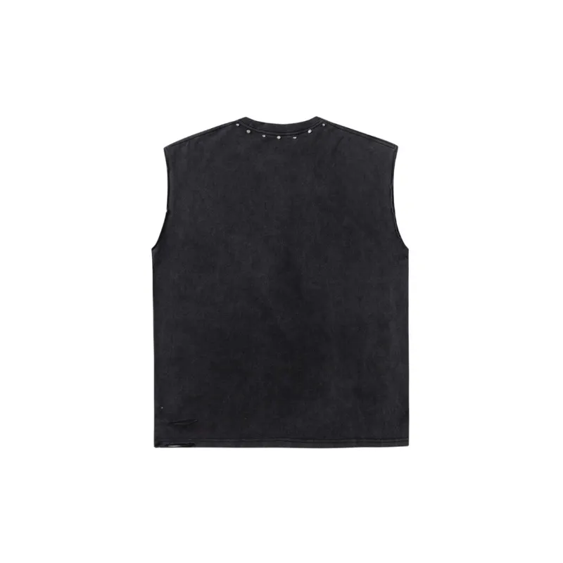 Retro Washed Distressed Vest-1