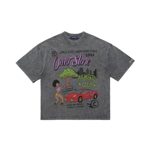 Cartoon Printed Short sleeved Loose Shoulder T shirt  Swag OOTD