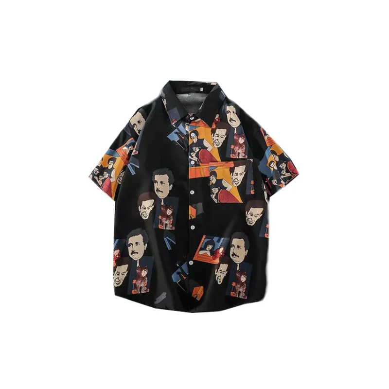 Retro Seaside Flower Short Sleeved Shirt-1