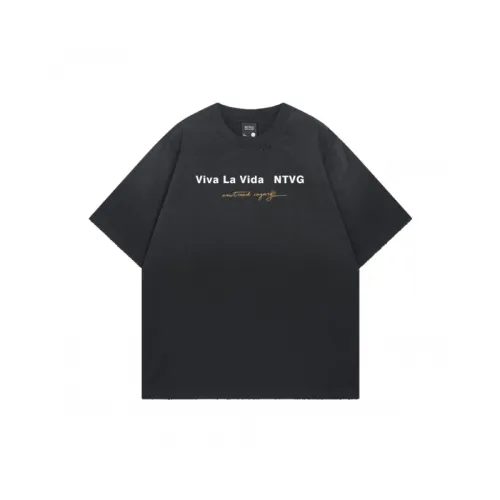 Retro Letter Cotton Blended Fabric T Shirt Unisex