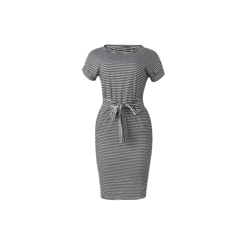 Simple Plain Cotton Dress Women-0